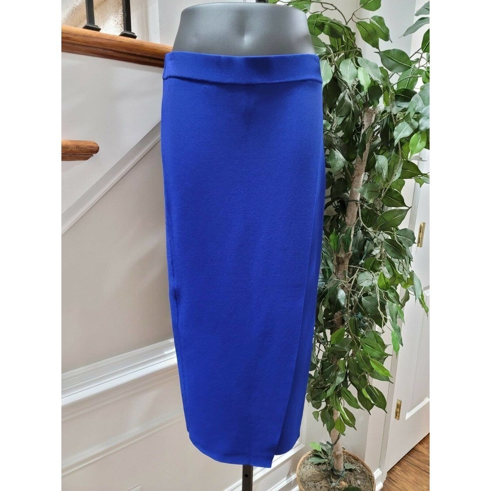 Gabrielle Union Women's Blue Rayon And Nylon Knee Lenght Skirt Size X-Small